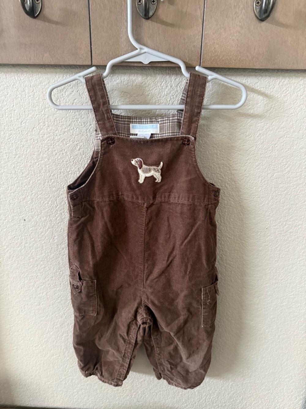 Vintage Brown Corduroy Dog Janie and jack Overalls